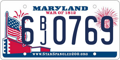 MD license plate 6BJ0769