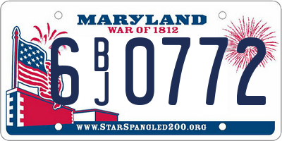 MD license plate 6BJ0772