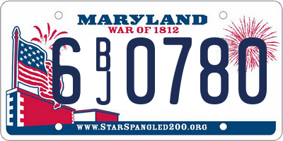 MD license plate 6BJ0780