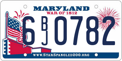 MD license plate 6BJ0782