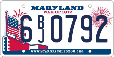 MD license plate 6BJ0792