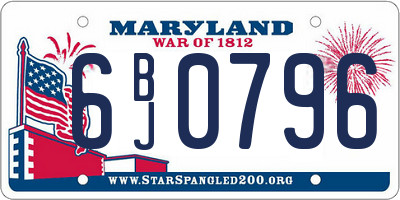 MD license plate 6BJ0796