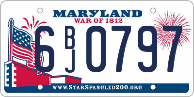 MD license plate 6BJ0797