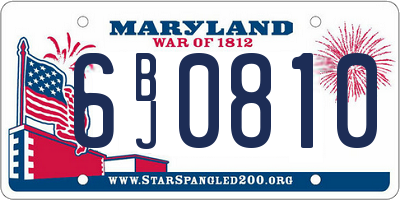 MD license plate 6BJ0810