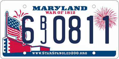 MD license plate 6BJ0811
