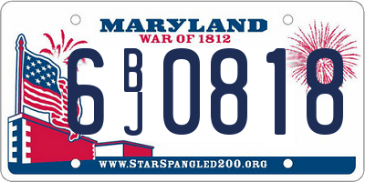 MD license plate 6BJ0818