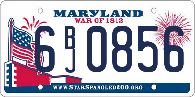 MD license plate 6BJ0856
