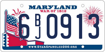 MD license plate 6BJ0913