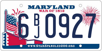 MD license plate 6BJ0927