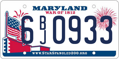 MD license plate 6BJ0933