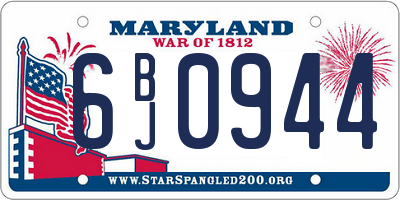MD license plate 6BJ0944