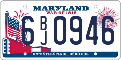 MD license plate 6BJ0946