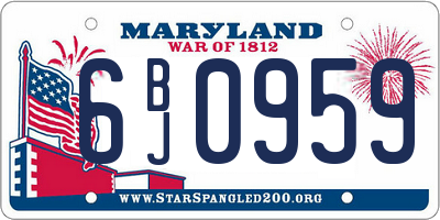 MD license plate 6BJ0959