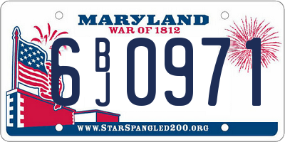 MD license plate 6BJ0971