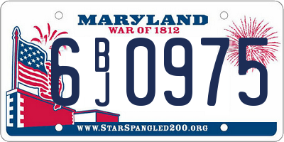 MD license plate 6BJ0975