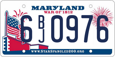 MD license plate 6BJ0976