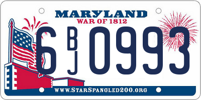MD license plate 6BJ0993