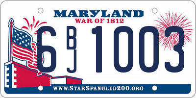 MD license plate 6BJ1003