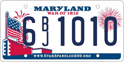 MD license plate 6BJ1010