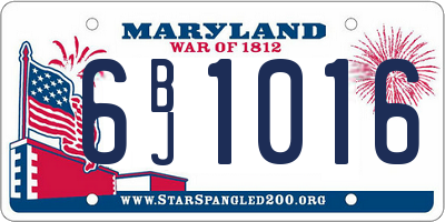MD license plate 6BJ1016
