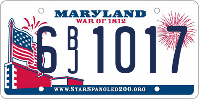 MD license plate 6BJ1017