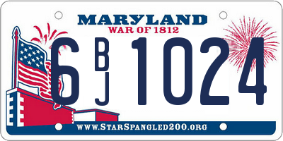MD license plate 6BJ1024