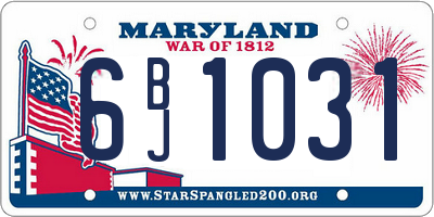 MD license plate 6BJ1031