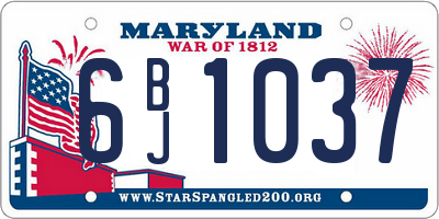 MD license plate 6BJ1037