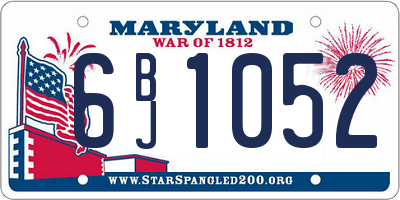 MD license plate 6BJ1052