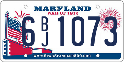 MD license plate 6BJ1073
