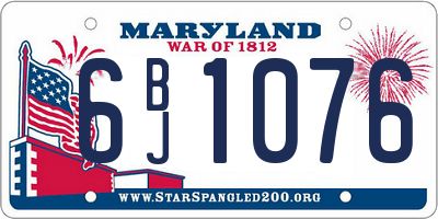 MD license plate 6BJ1076