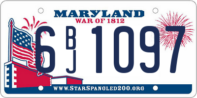 MD license plate 6BJ1097