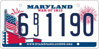 MD license plate 6BJ1190