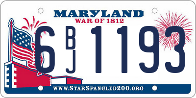 MD license plate 6BJ1193
