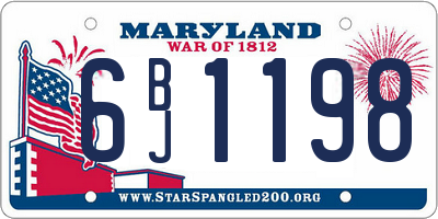 MD license plate 6BJ1198