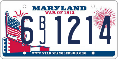 MD license plate 6BJ1214