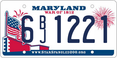 MD license plate 6BJ1221