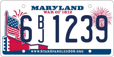 MD license plate 6BJ1239