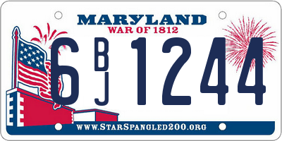 MD license plate 6BJ1244