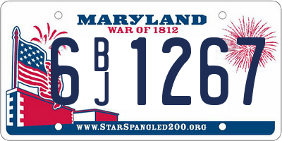 MD license plate 6BJ1267