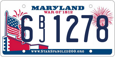 MD license plate 6BJ1278