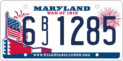 MD license plate 6BJ1285