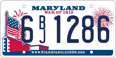MD license plate 6BJ1286
