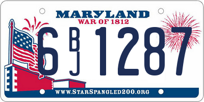 MD license plate 6BJ1287
