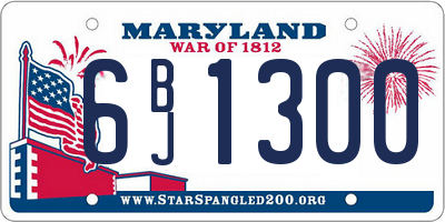 MD license plate 6BJ1300