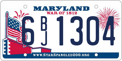 MD license plate 6BJ1304