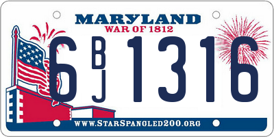 MD license plate 6BJ1316