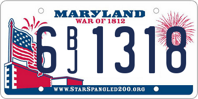 MD license plate 6BJ1318