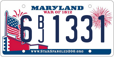 MD license plate 6BJ1331
