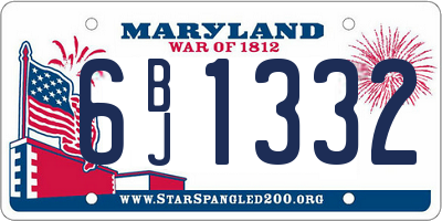 MD license plate 6BJ1332